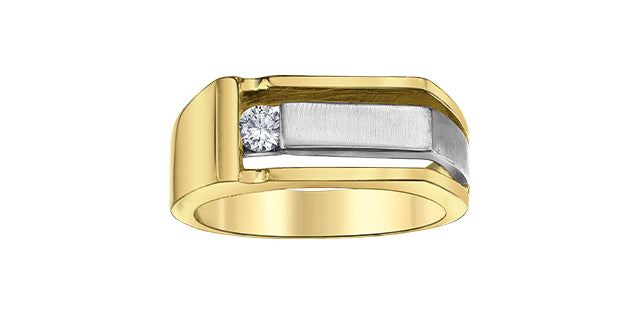 10K Two Tone Gents Diamond Fashion Ring