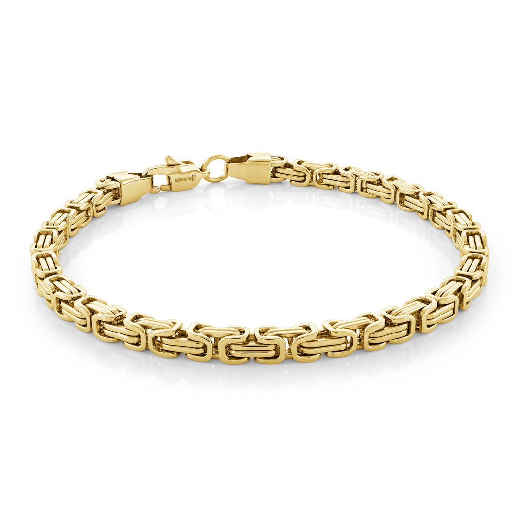 Stainless Steel Gold Plated King- Link Bracelet.