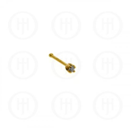 14k Yellow Diamond Nose Pin