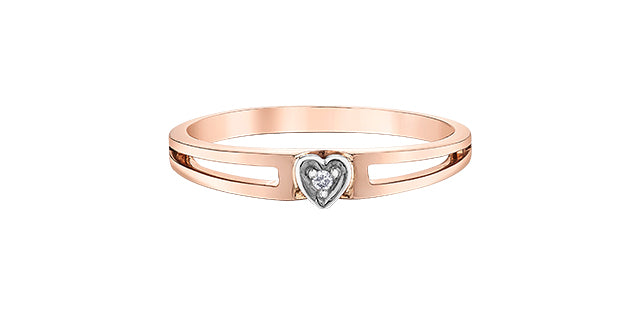 10K Heart Shaped Diamond Ring