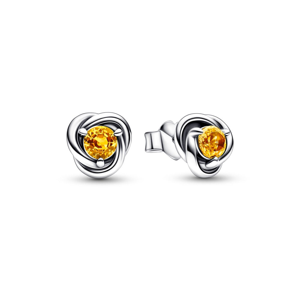 Pandora November Honey Eternity Circle Stud Earrings