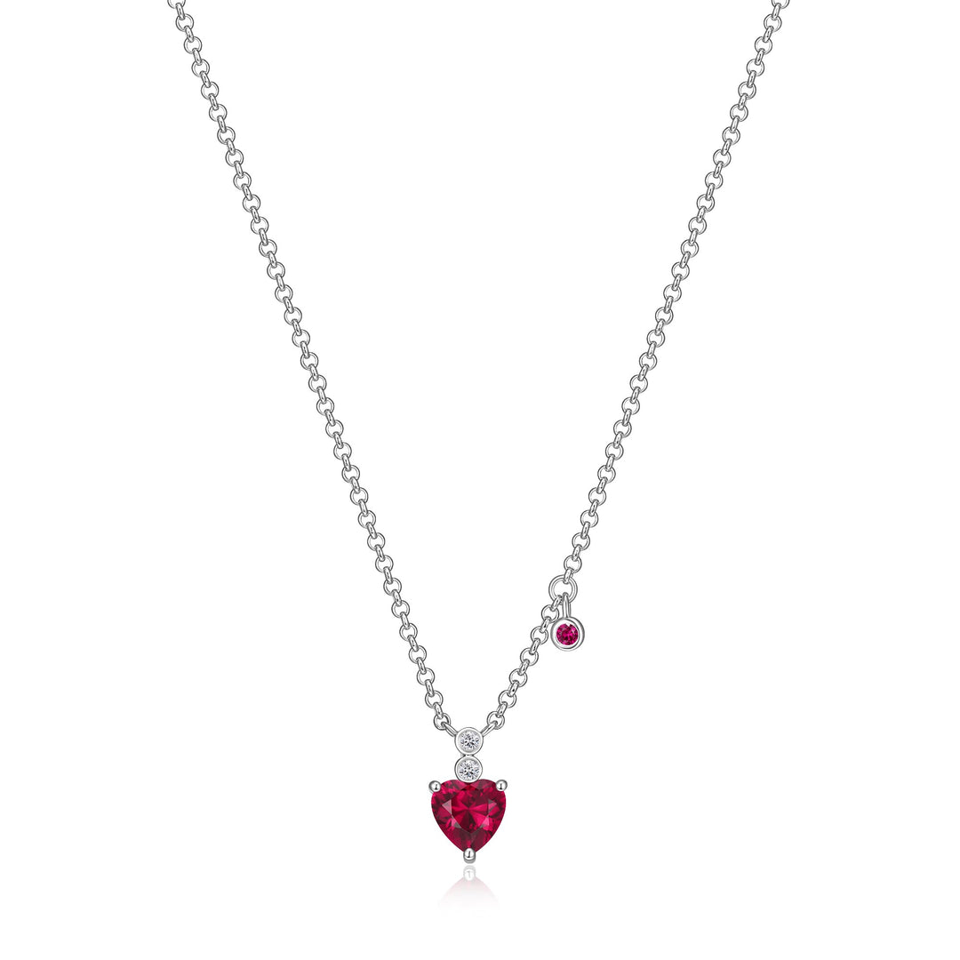 ELLE Ruby & Diamond Heart Necklace