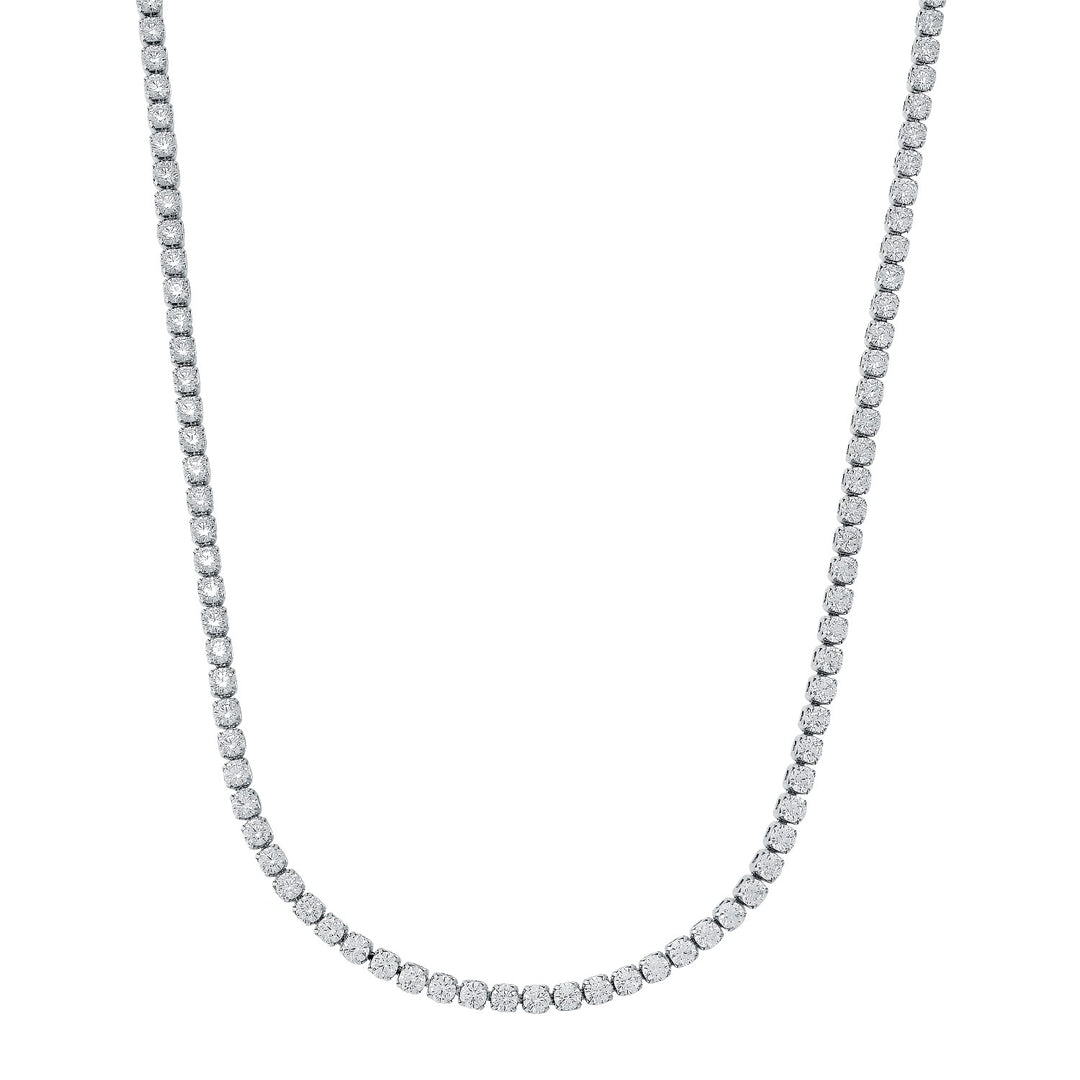 Italgem Steel 2mm CZ Tennis Necklace, 18"