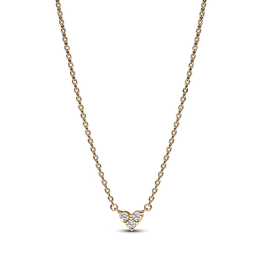 Pandora Triple Stone Heart Collier Necklace