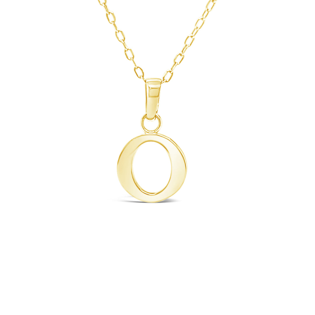 10KY "O" Inital Pendant