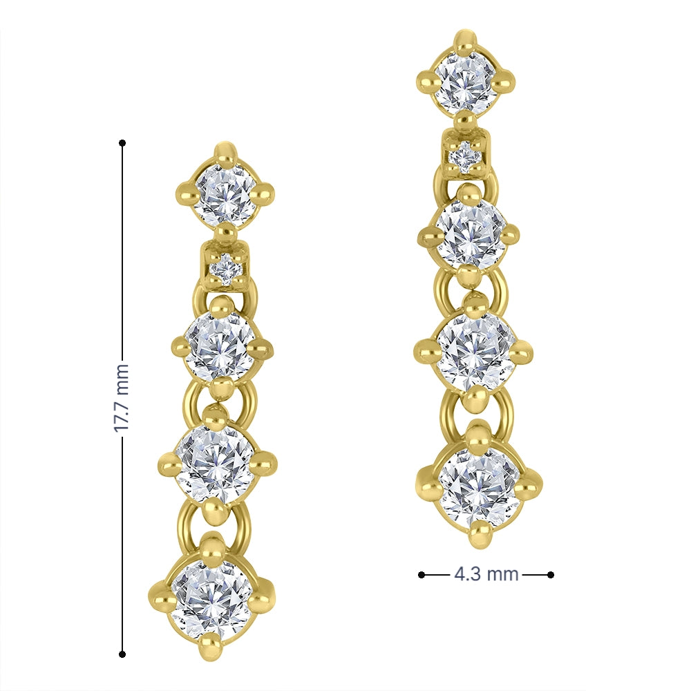 10k yellow gold drop stud earr