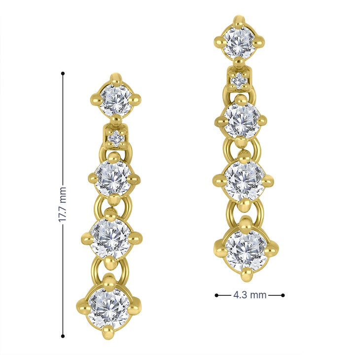 10k yellow gold drop stud earr