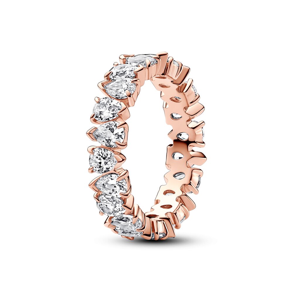 Pandora Alternating Sparkling Band Ring, Size 6