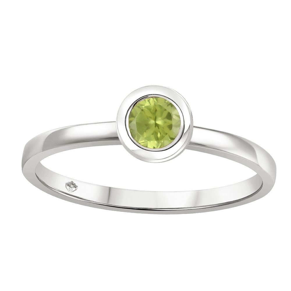 10K Bezel Set Birthstone Ring - August