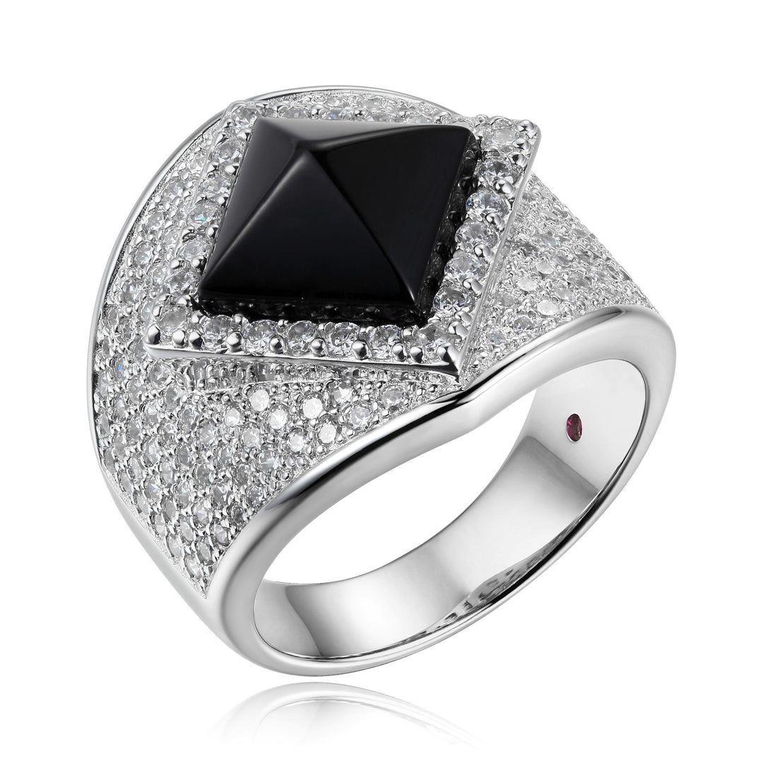 ELLE Nefer Black Agate Ring