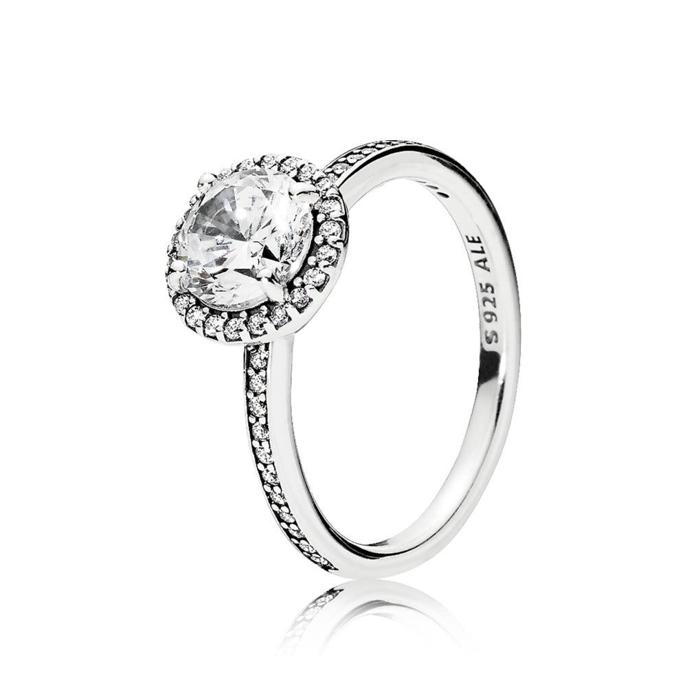 Round Sparkle Halo Ring, size 5.0