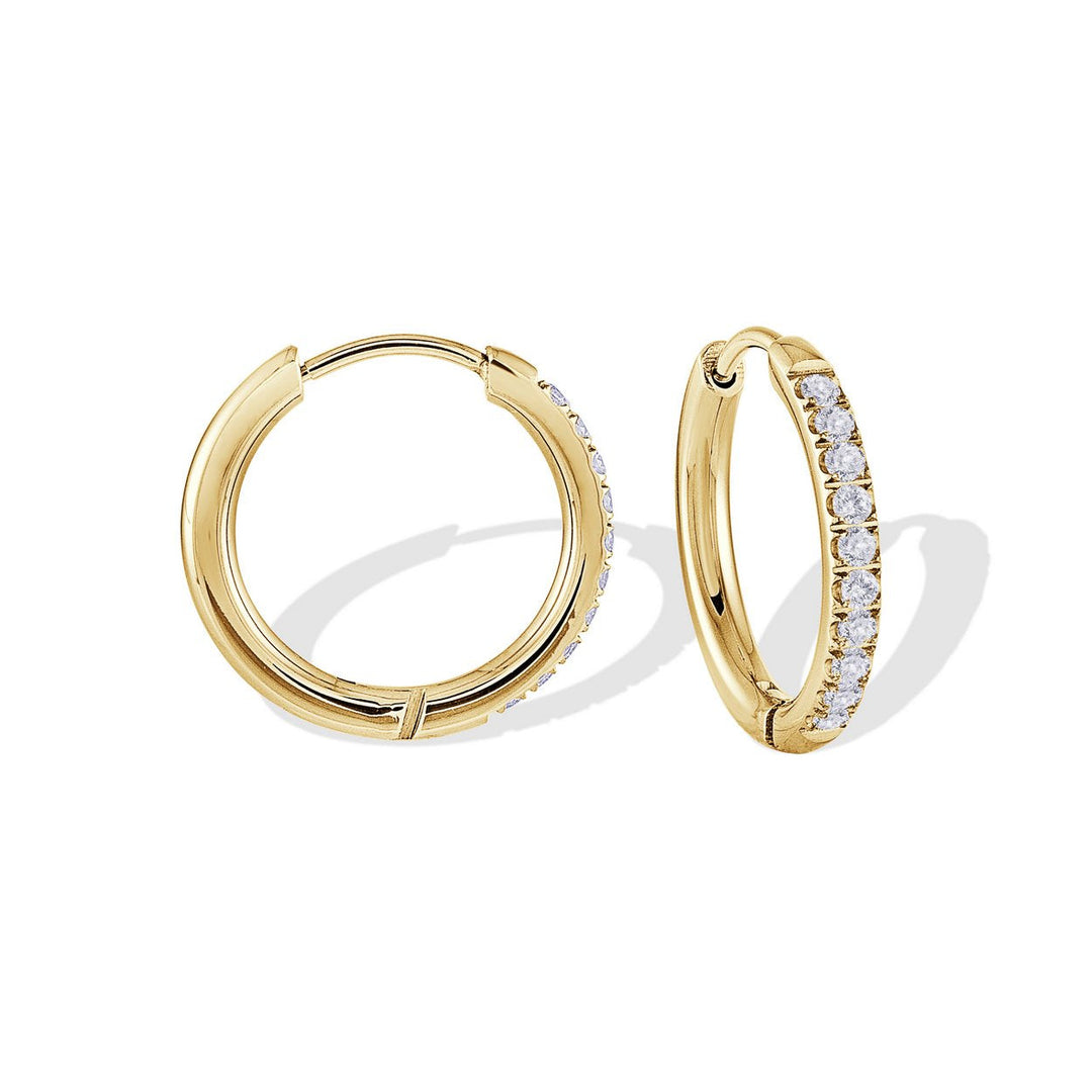 Veloria Gold IP CZ Hoop Earrings