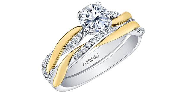14k Twisted band Engagement Ring,