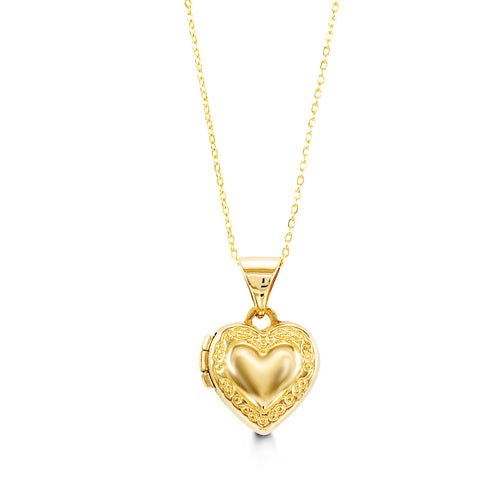 14k Baby Bella Heart Locket Pendant