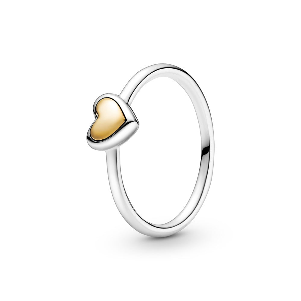 FINAL SALE - Pandora Domed Golden Heart Ring, size 7.5