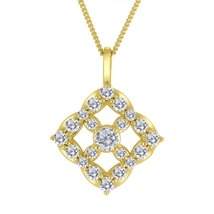 10k white gold diamond shaped