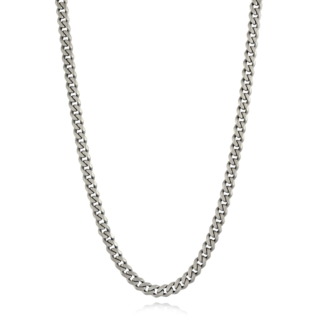 Italgem Stainless Steel Brushed Curb Link Chain, 22"