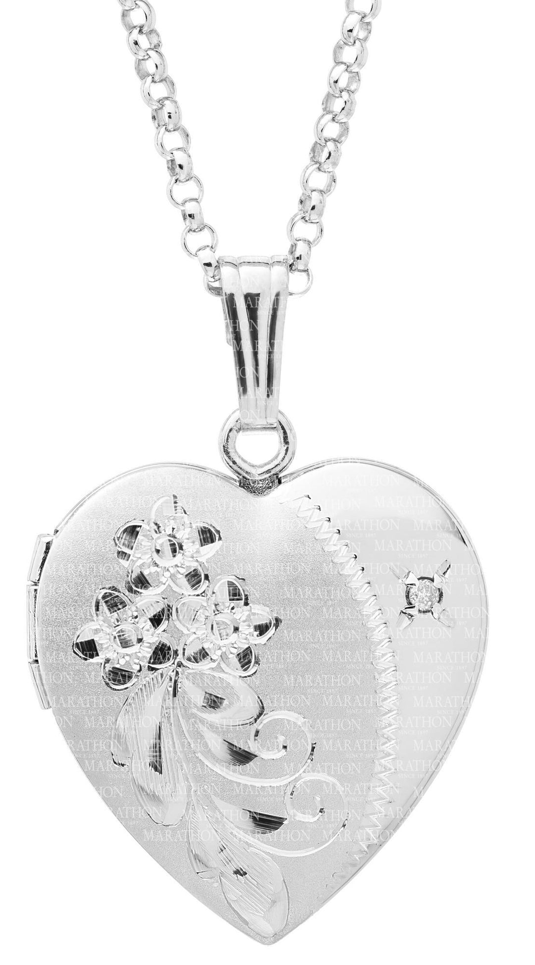 Diamond Heart Shaped Locket- 18"