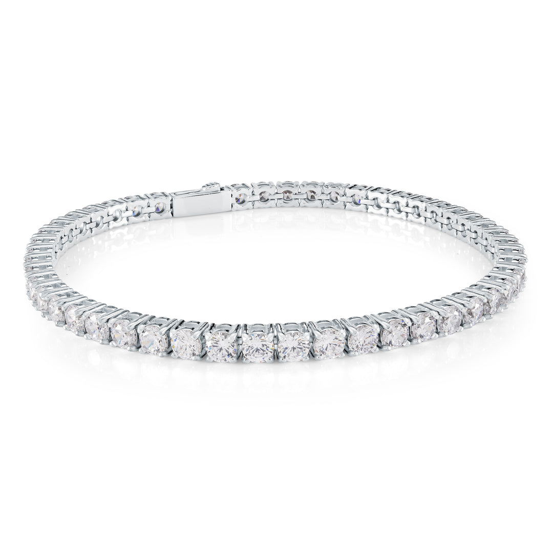 Italgem Steel Tennis Bracelet, 7.25"
