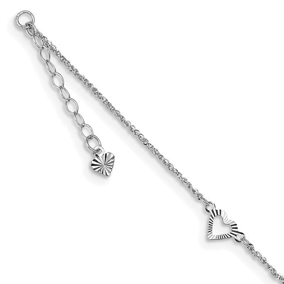 14K Heart Anklet