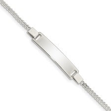 Sterling Silver ID Link Bracelet, 5.5 "