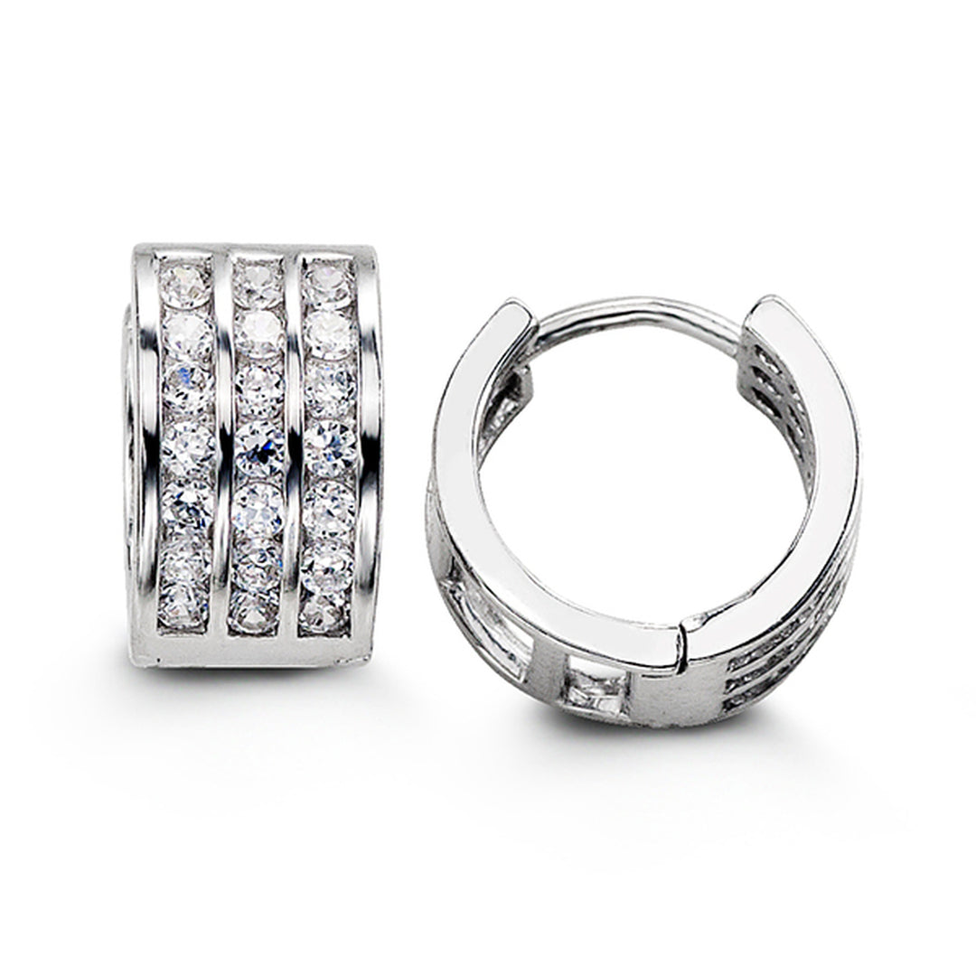 FINAL SALE - Bella Sterling Silver CZ Huggies