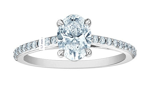 14K Lab Grown Diamond Oval Engagement Ring, 1.21 TDW