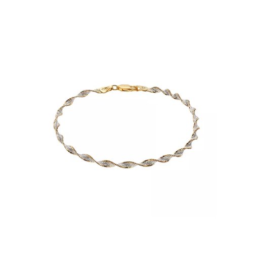 Two Tone Sterling Silver Anklet