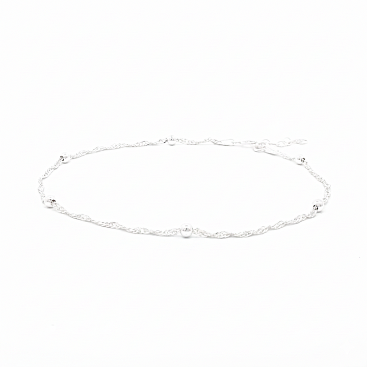 Beaded Singapore Anklet, 9+1"