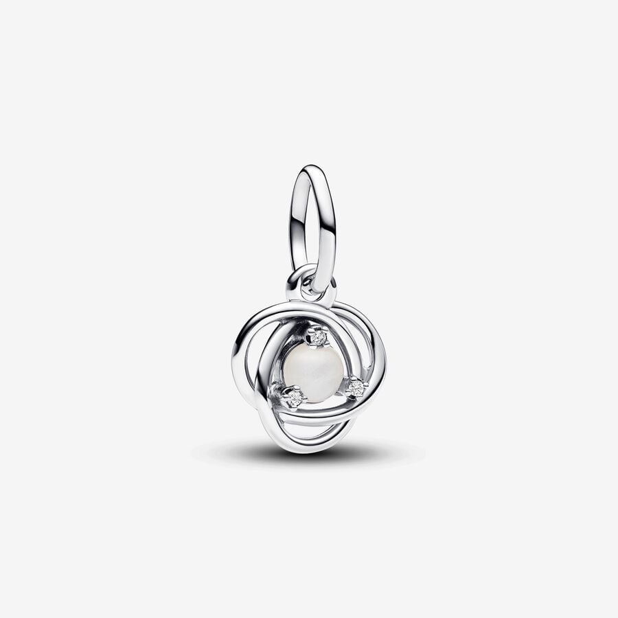 Pandora June White Eternity Circle Dangle Charm