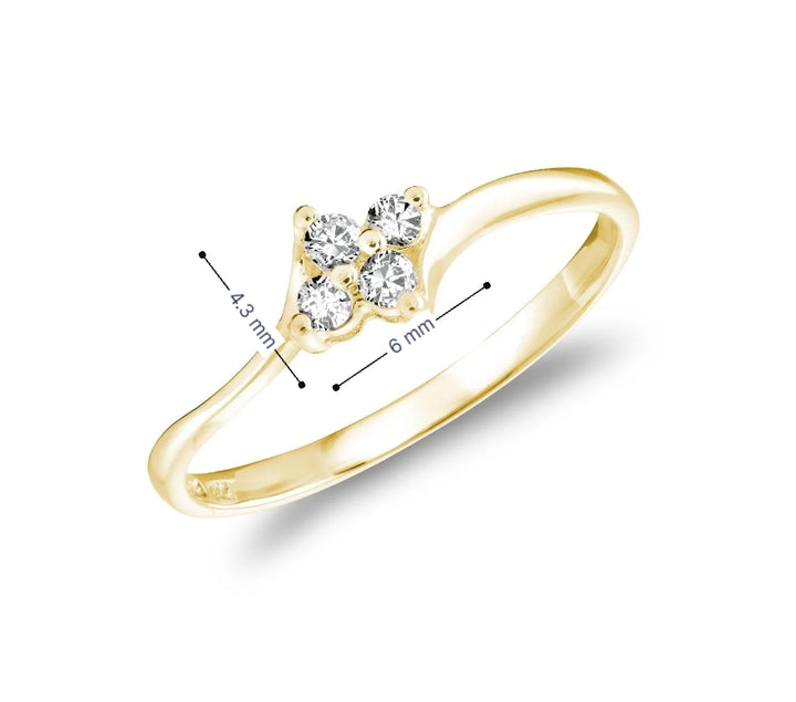 10k yellow gold flower diamond