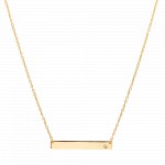 Yellow Plated Silver Bar Necklace