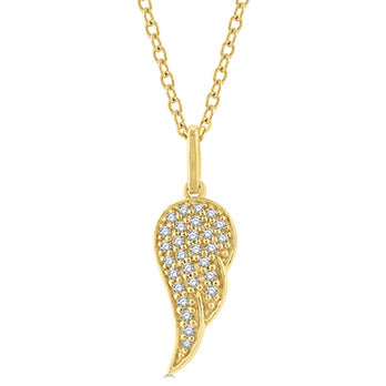 10K Angel Wing Pendant, 0.15 TDW