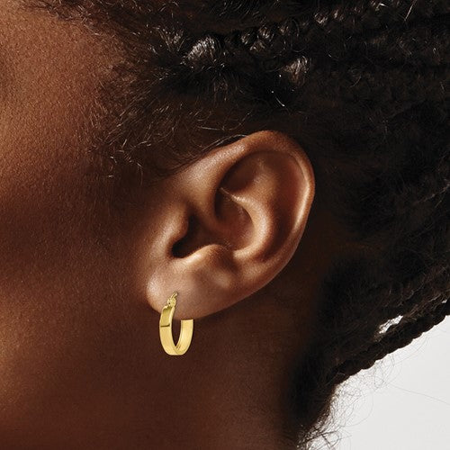 10K Flat Tube Hoop Earrings