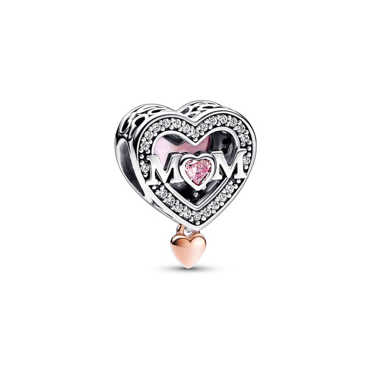 FINAL SALE- Pandora Two-tone Openwork Mum & Heart Charm