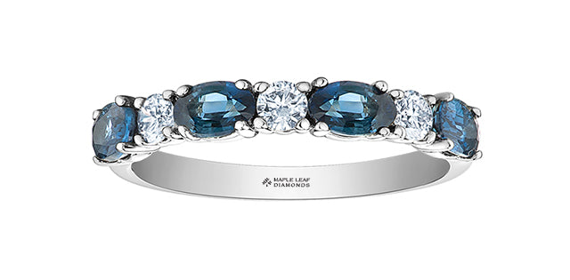 14K Sapphire & Diamond Ring 0.25TDW
