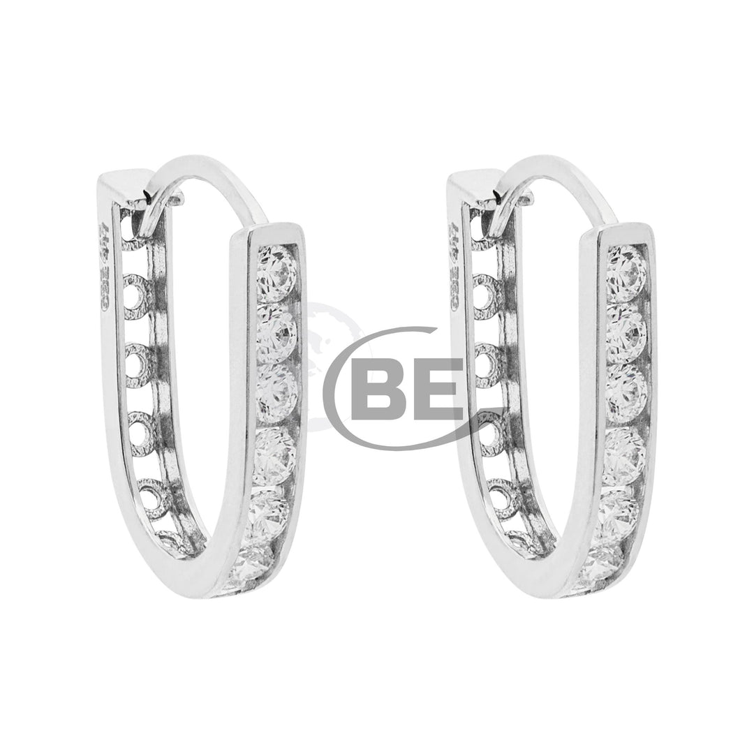 10K 20mm Huggie Earrings CZ