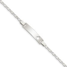 Sterling Silver ID Link Bracelet, 6 "