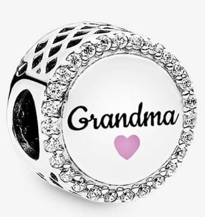 Pandora Sterling Silver Moments Charm; Grandma Family Tree Heart