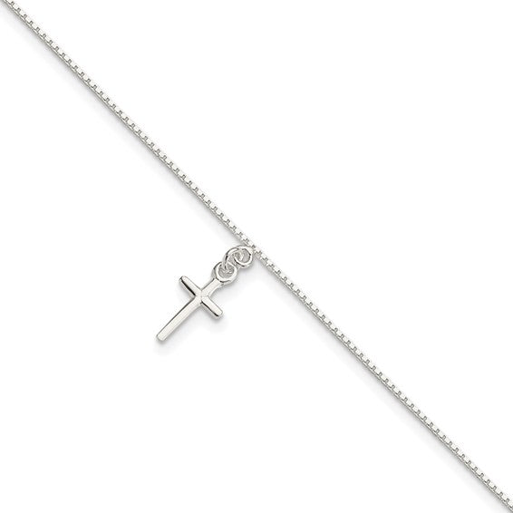 925 Silver Cross Anklet