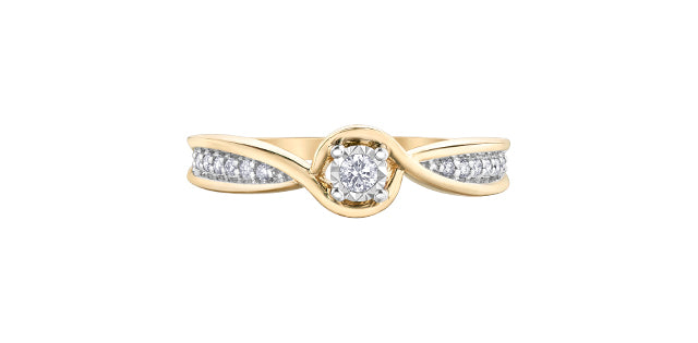 10K Diamond Engagement Ring 0.12TDW