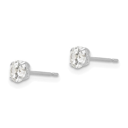 14KW 4mm CZ Stud Earrings