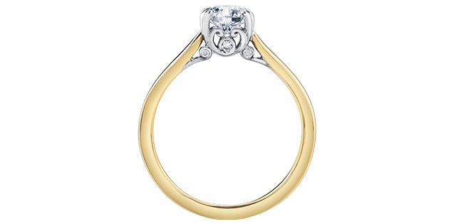 18 Karat Solitaire Engagement Ring, 0.57 CT Center