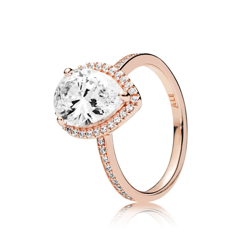 Pandora Sparkling Teardrop Halo Ring
