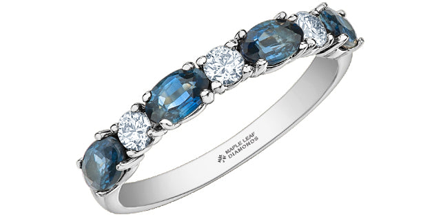 14K Sapphire & Diamond Ring 0.25TDW