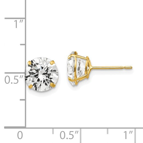 14K 8mm CZ Stud Earrings