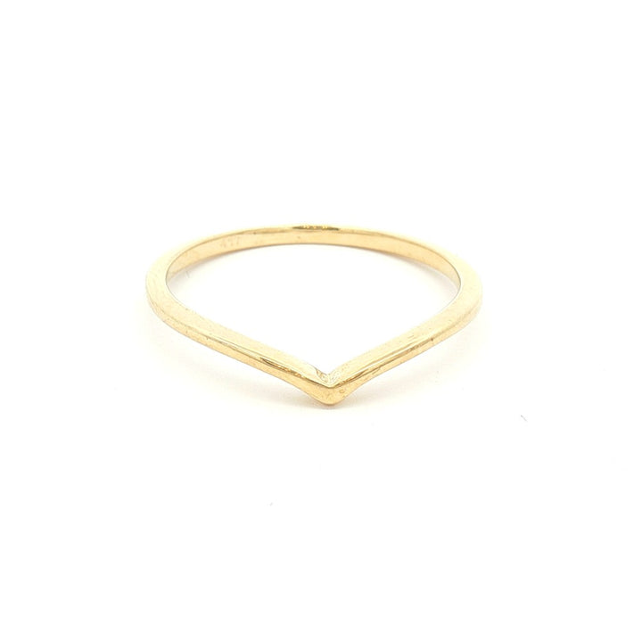 10K Yellow Gold Chevron Stacking Ring