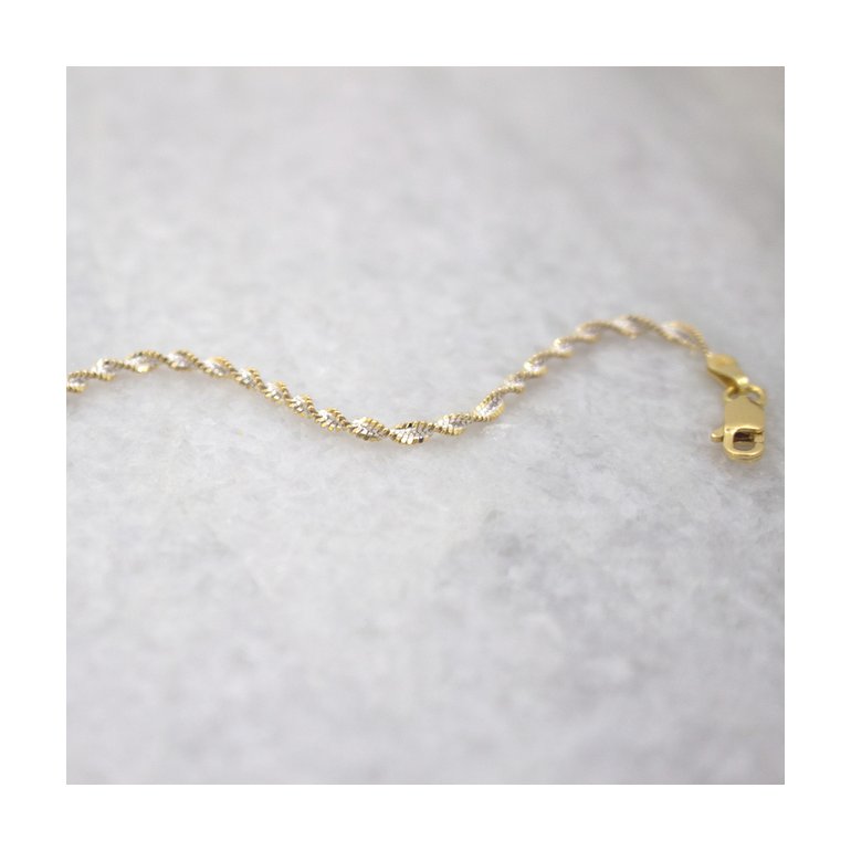 Two Tone Sterling Silver Anklet