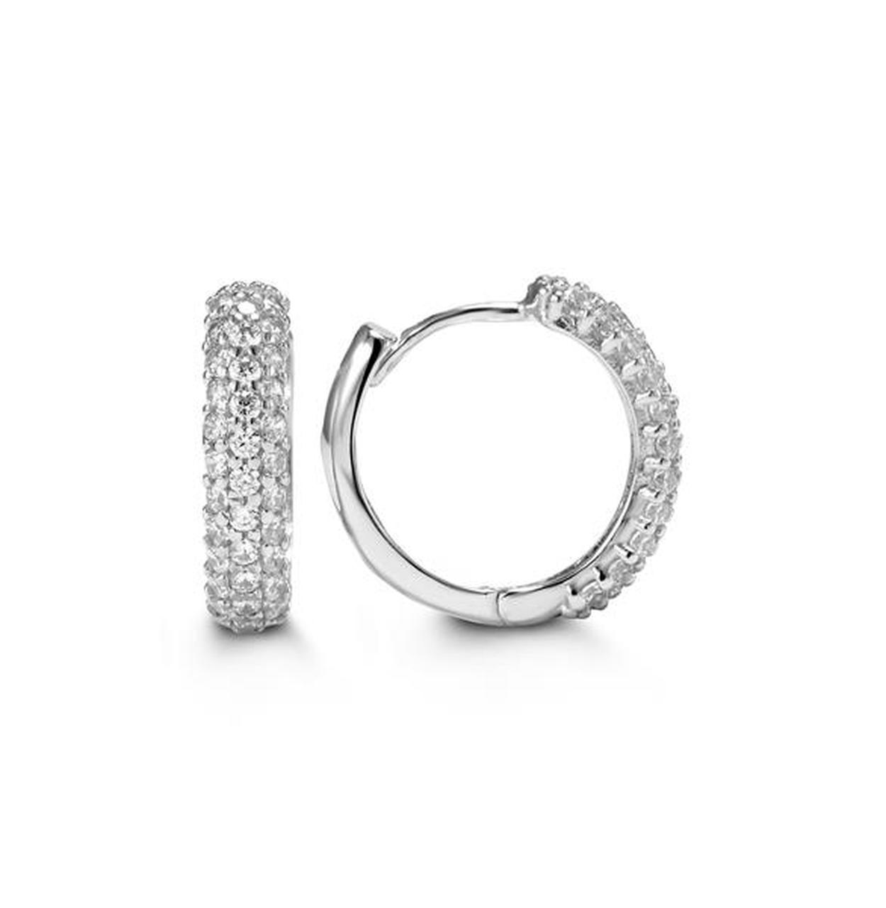 10k white gold pave set cz hug