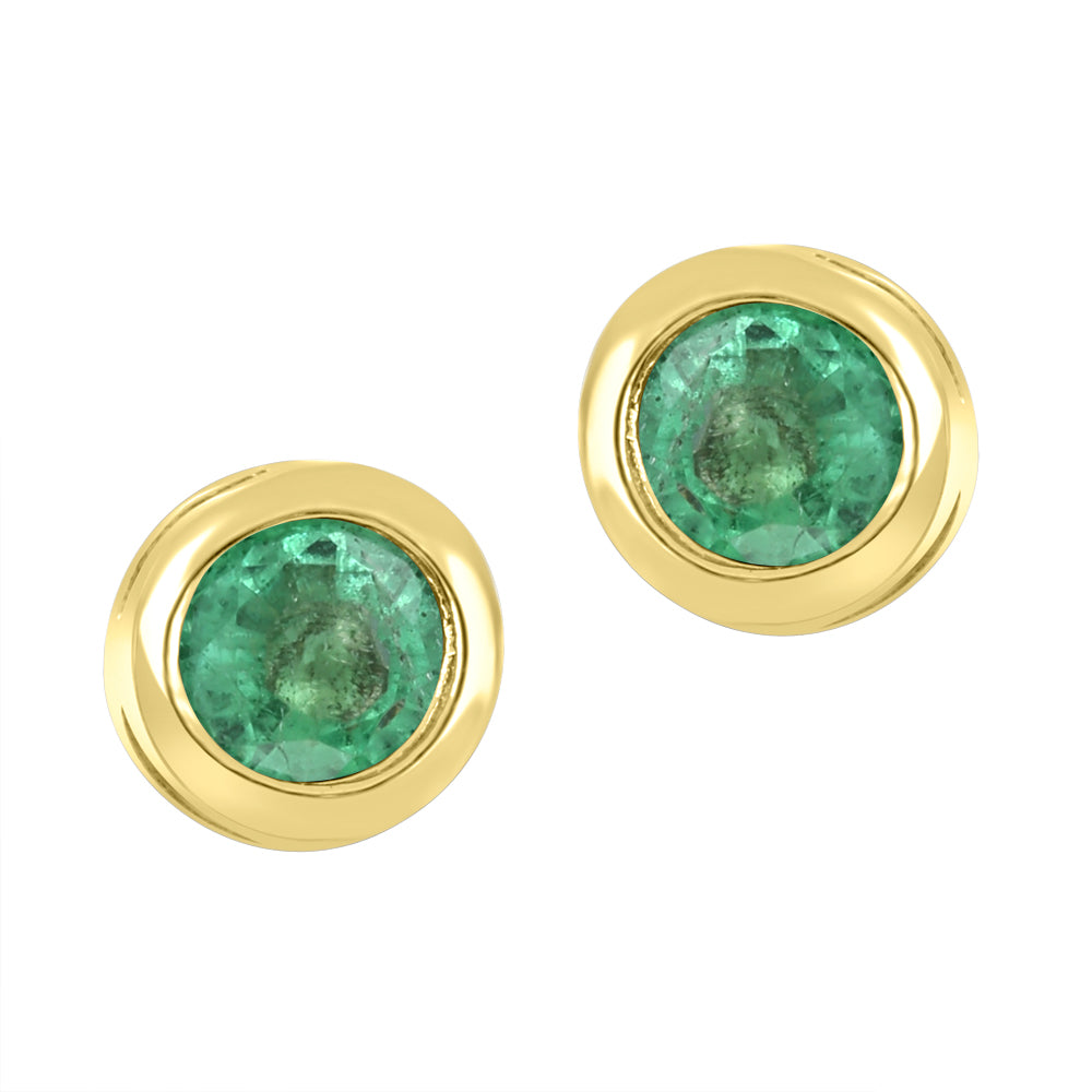 10K Bezel Set Birthstone Earrings - May